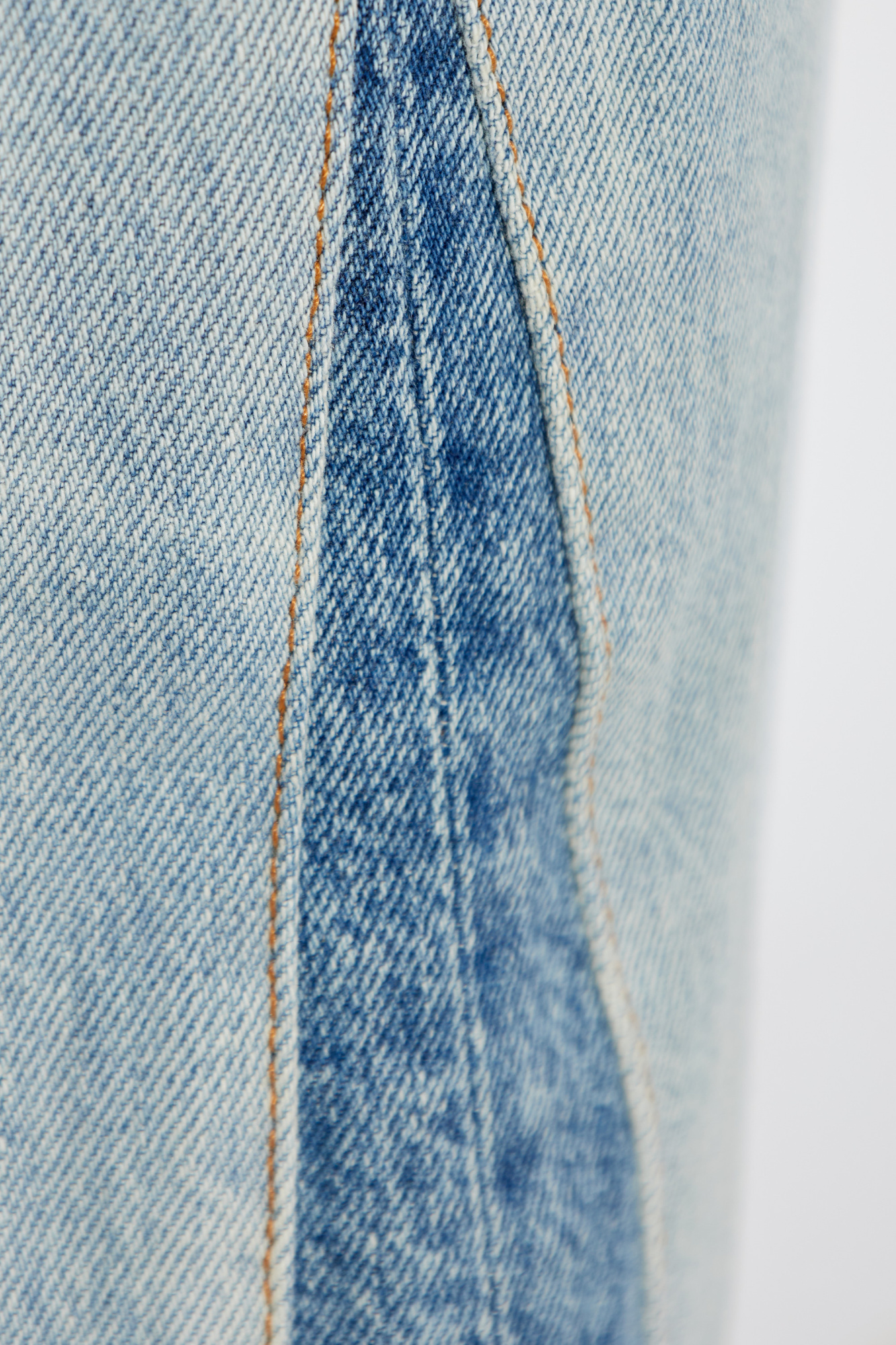 【KOOLOSET】Vintage Check Denim KAPITAL Mining Damaged High Waisted Dakota Jeans in Blue | SVD